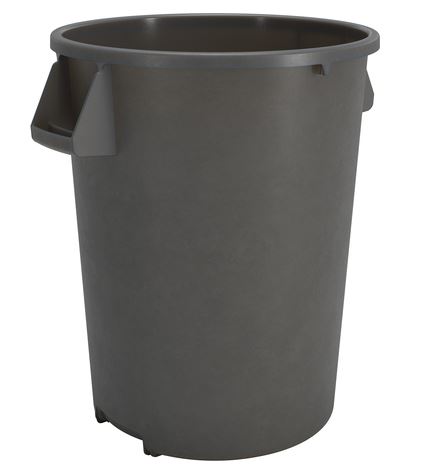CAN TRASH PLASTIC 44 GAL GRAY ROUND BRONCO - Trash Cans: Plastic